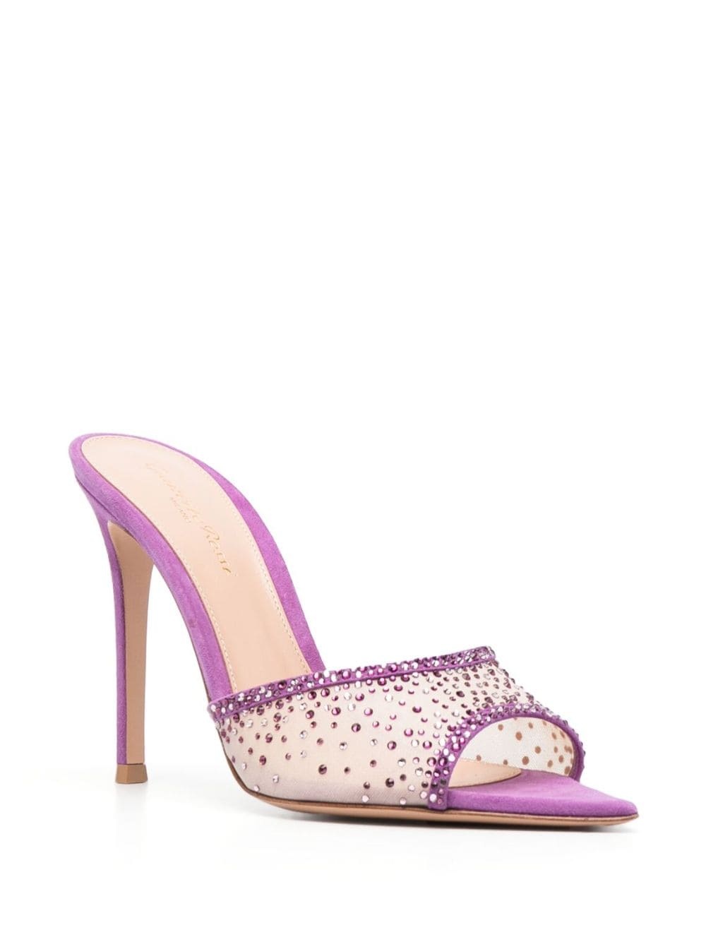 Gianvito Rossi Elle Embellished Mules in Pink