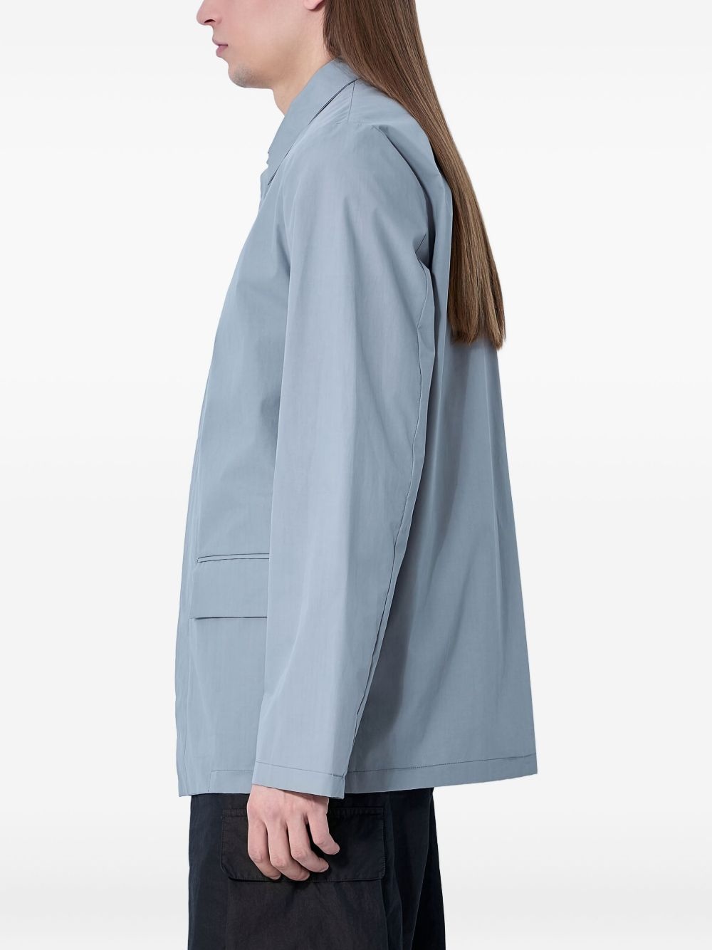 flap-pocket cotton shirt jacket - 3
