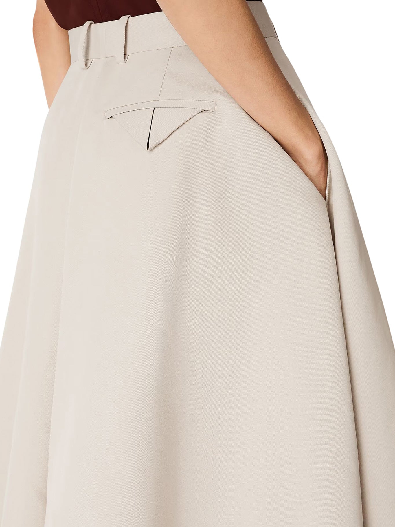 COTTON AND SILK TWILL CULOTTE PANTS - 5