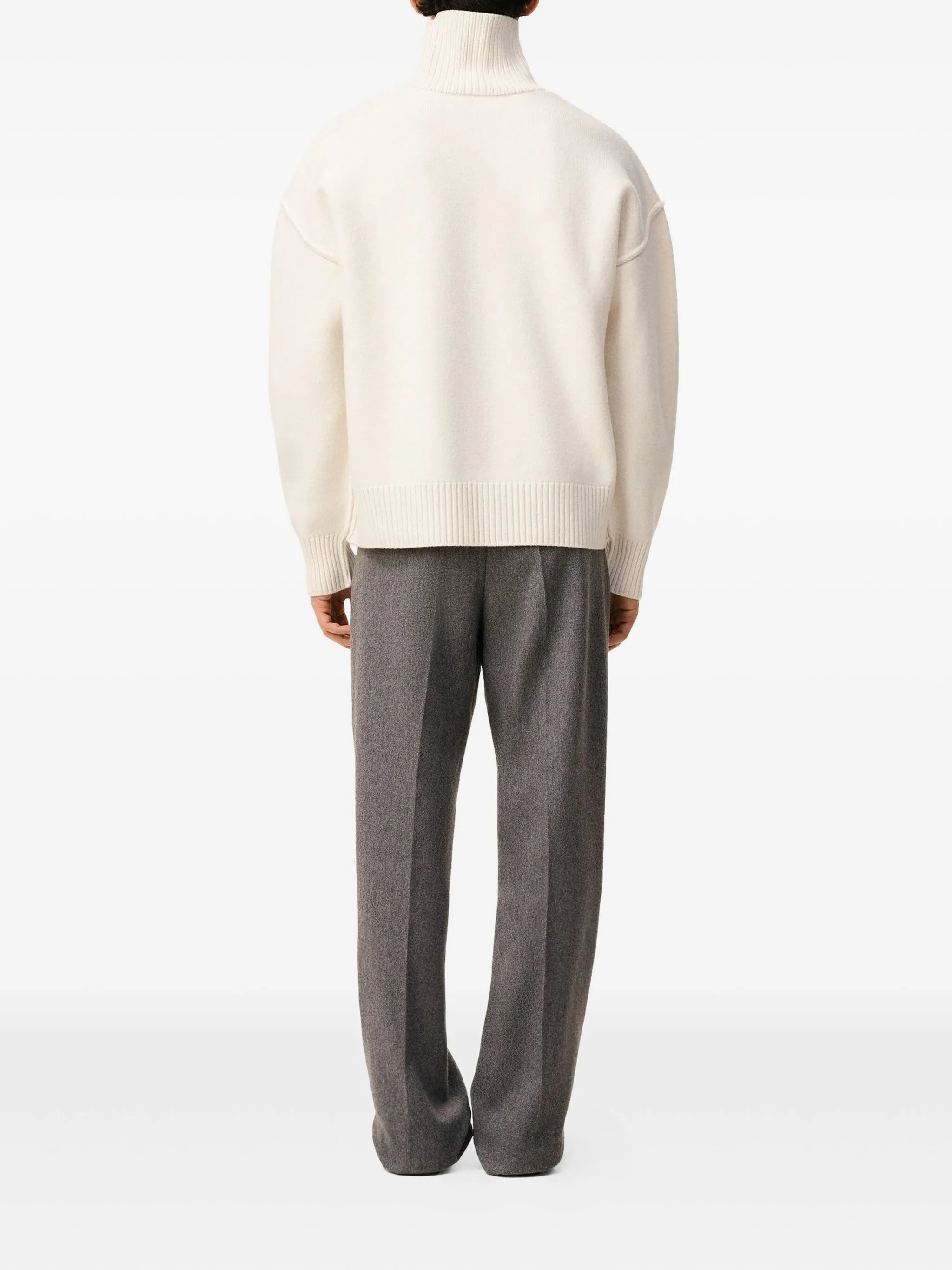 Ami Paris Ami De Coeur Funnel-neck Wool Sweater - 4