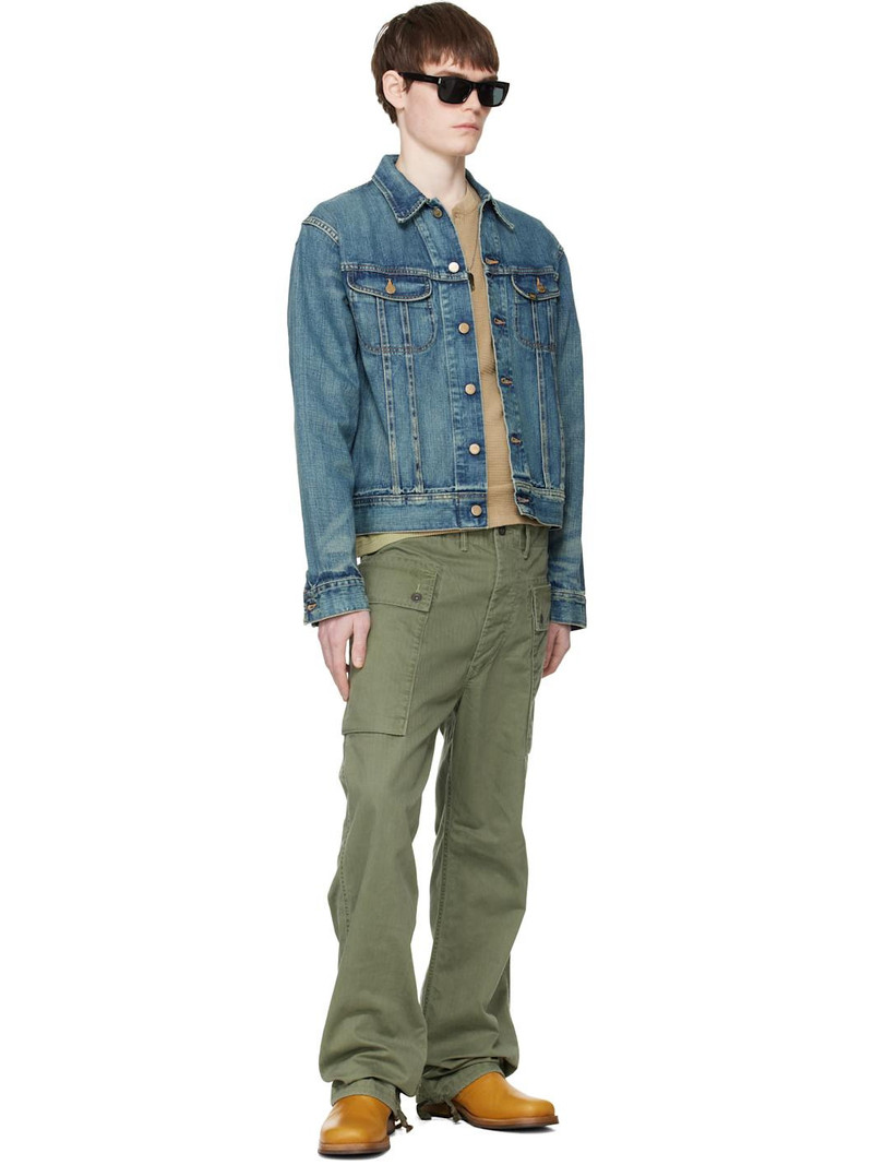 RRL by Ralph Lauren Blue Leeland Denim Trucker Jacket outlook