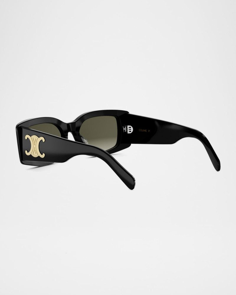 CELINE Maxi Triomphe Acetate Rectangular Sunglasses outlook