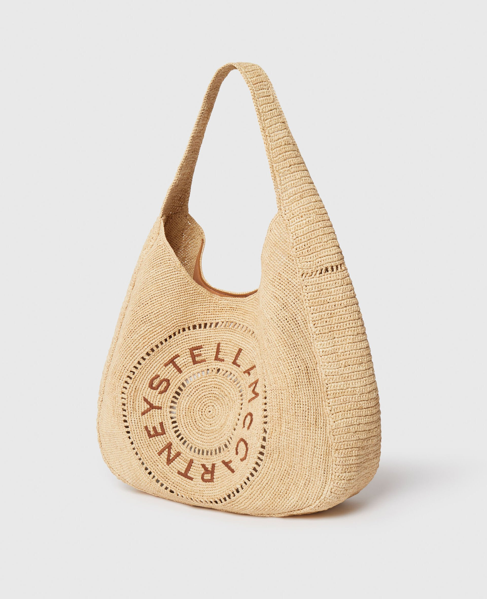 Logo Raffia Slouchy Large Tote Bag - 3