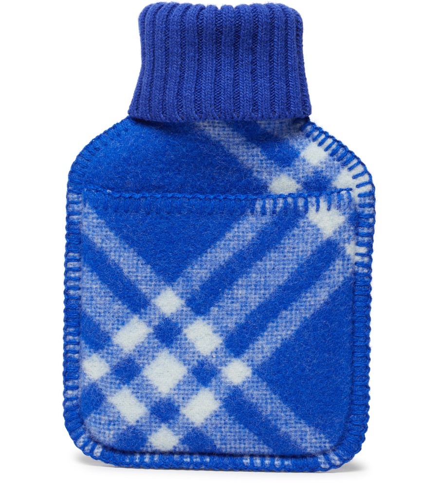 Large checked hot water bottle - 1