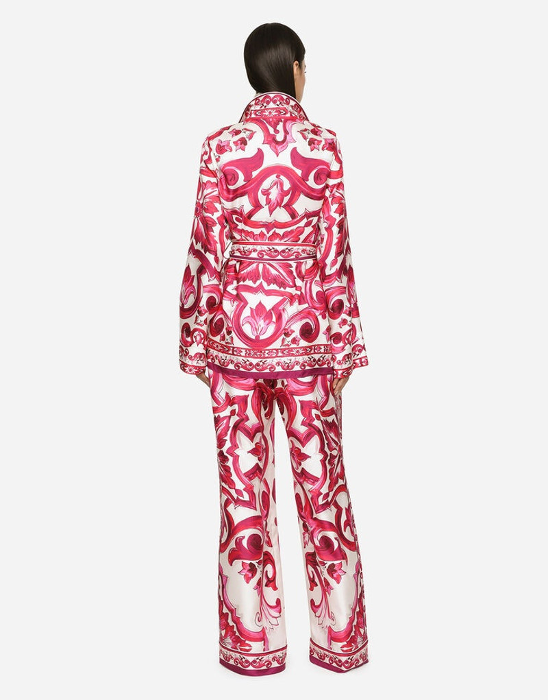 Majolica-print twill pants 3