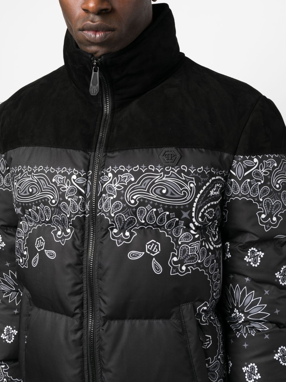 bandana-print padded jacket - 5