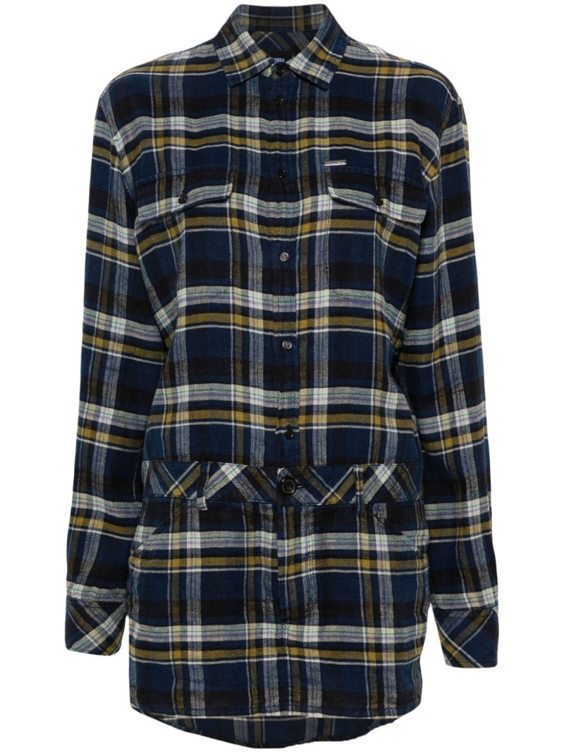 plaid-check mini dress 1