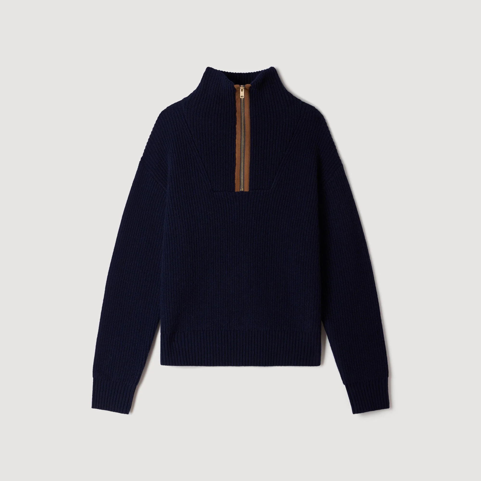 WOOL AND CASHMERE HALF-ZIP JUMPER - 1