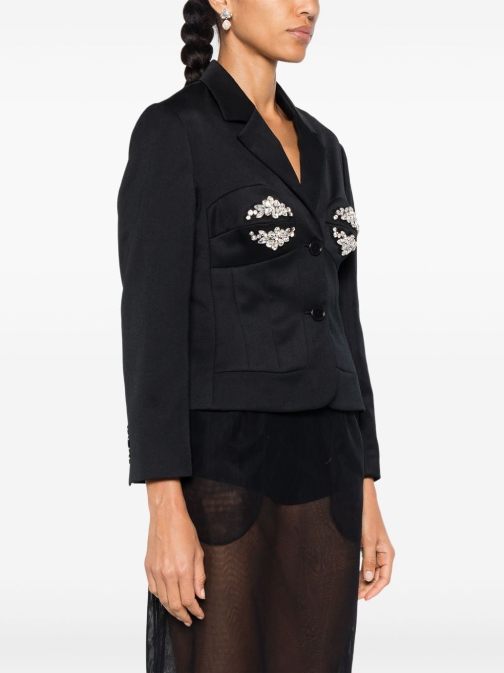 crystal-embellished blazer - 3