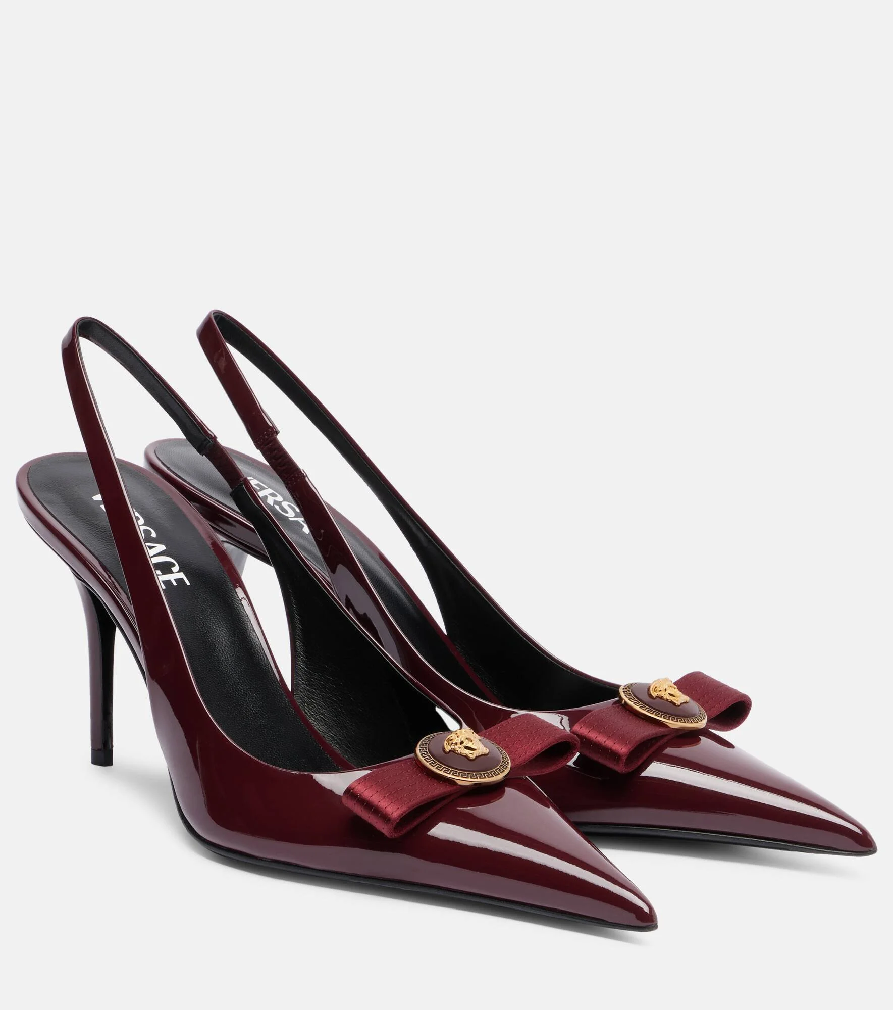 Gianni Ribbon 85 patent leather slingback pumps - 1