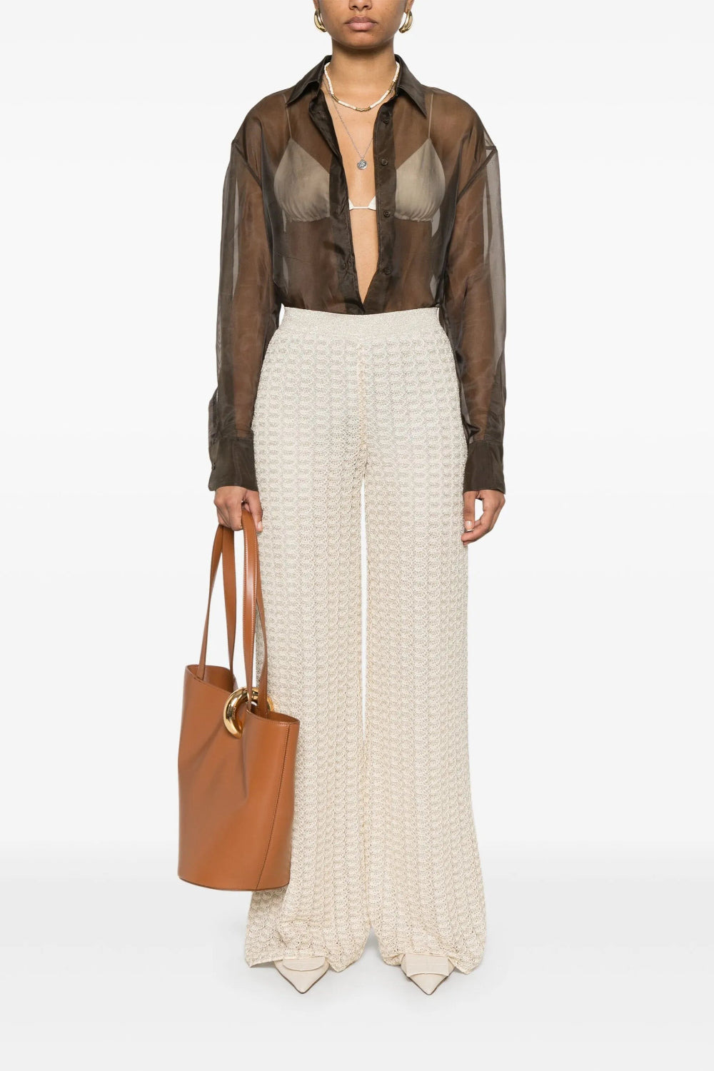 Viscose Lame Lace Trousers - 2