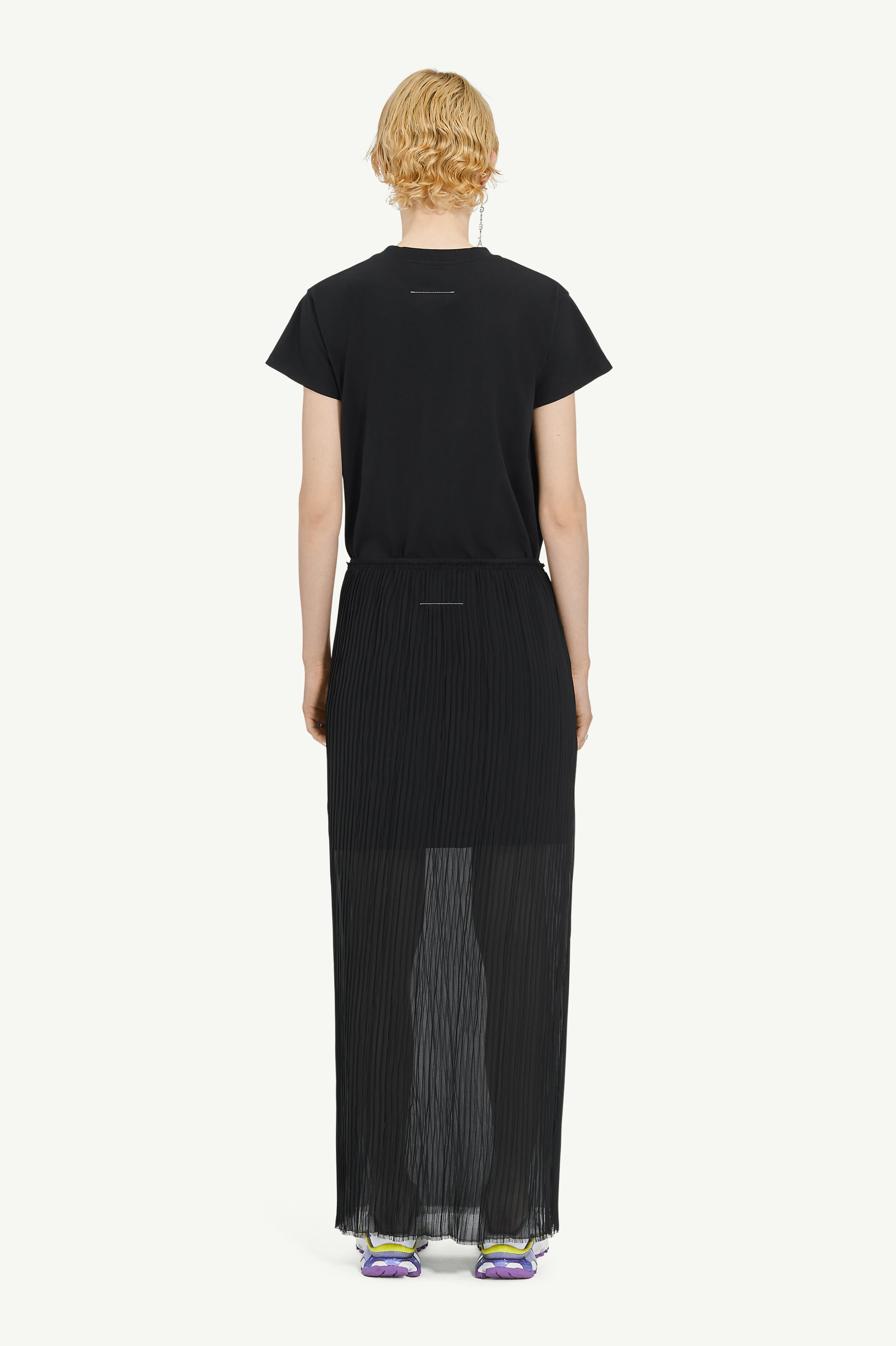 Sheer Plissé Long Skirt - 4