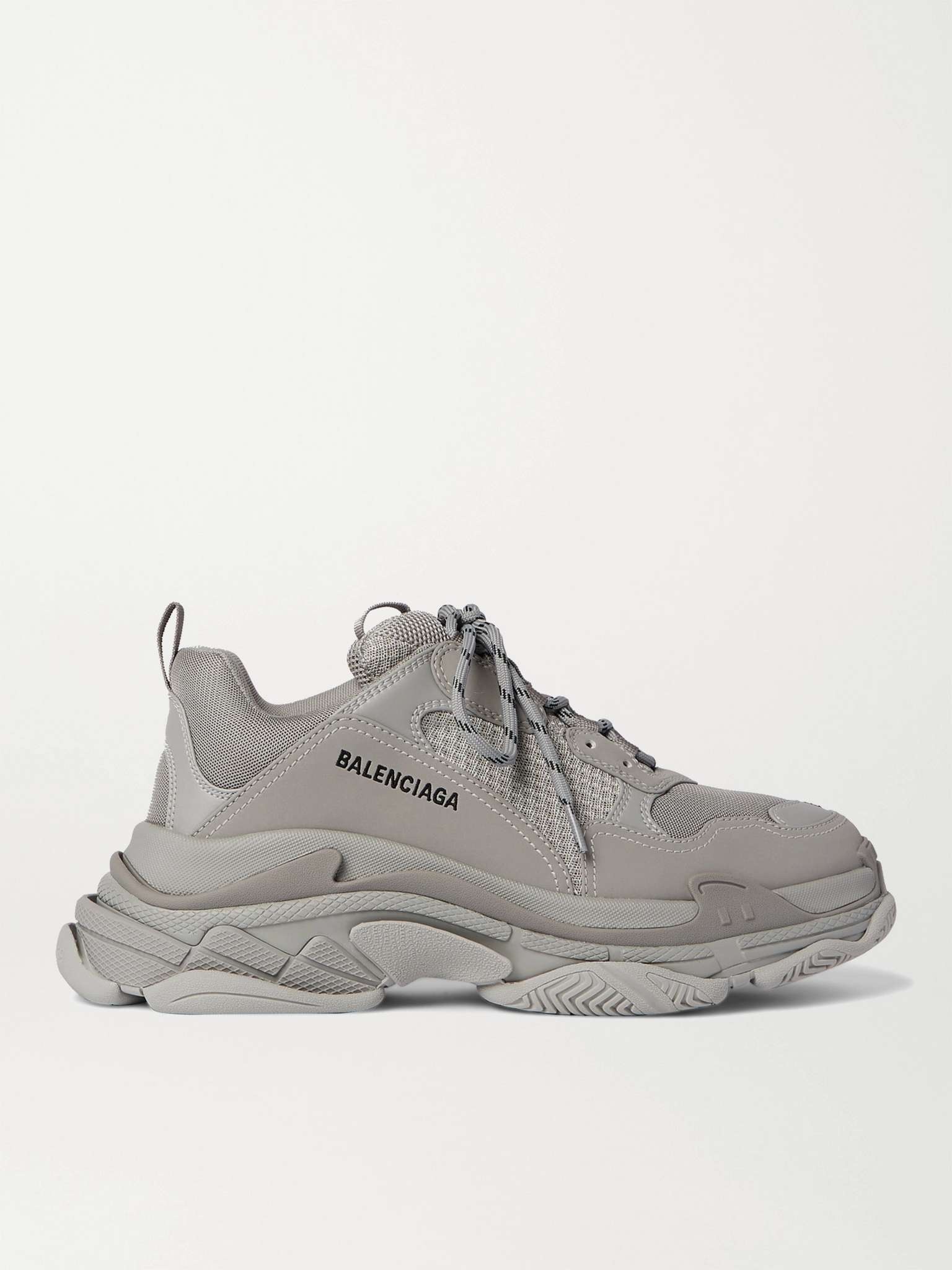 Triple S Mesh and Faux Leather Sneakers - 1