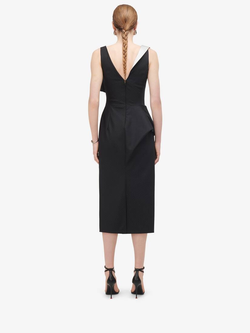 Alexander McQueen Women's Pinstripe Asymmetric Pencil Dress