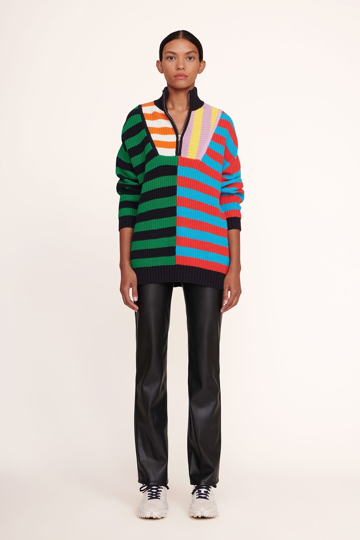 STAUD HAMPTON SWEATER CABANA STRIPE MULTI - 3