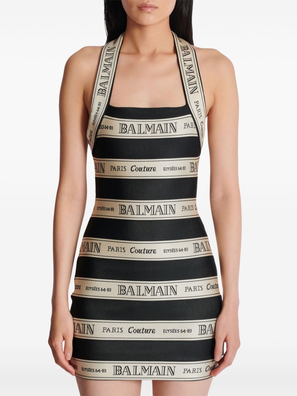 logo-jacquard mini dress - 5