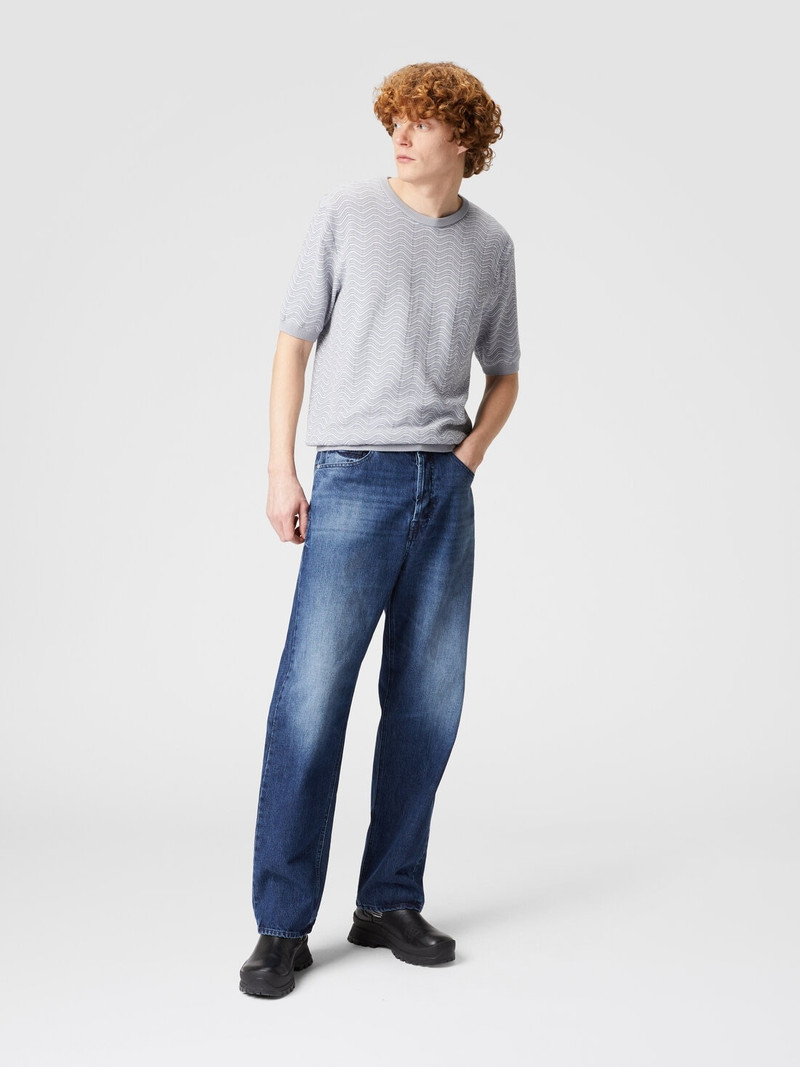 Five denim pockets with Venezia knit insert 4