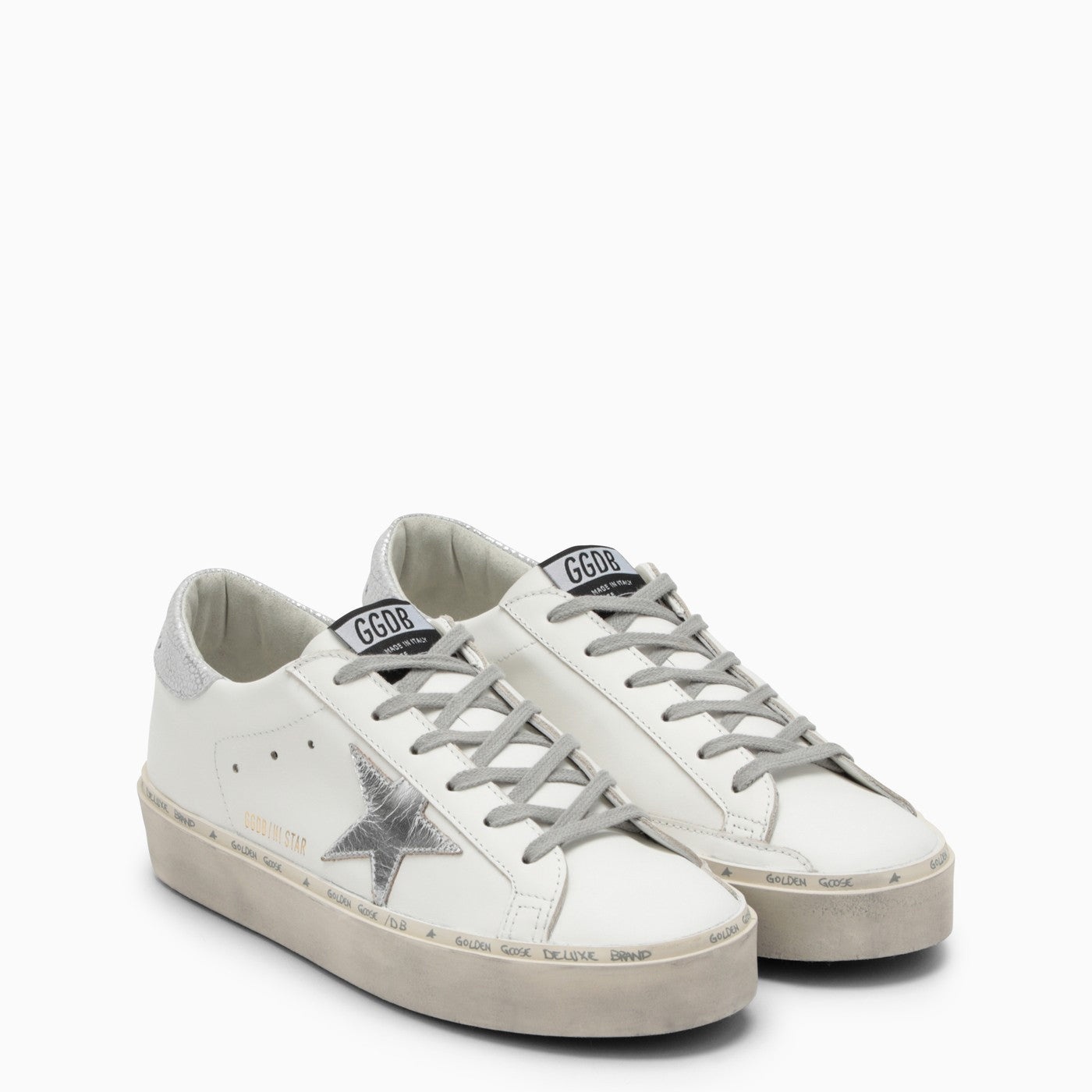 Golden Goose Deluxe Brand White/Silver Hi Star Sneakers - 2