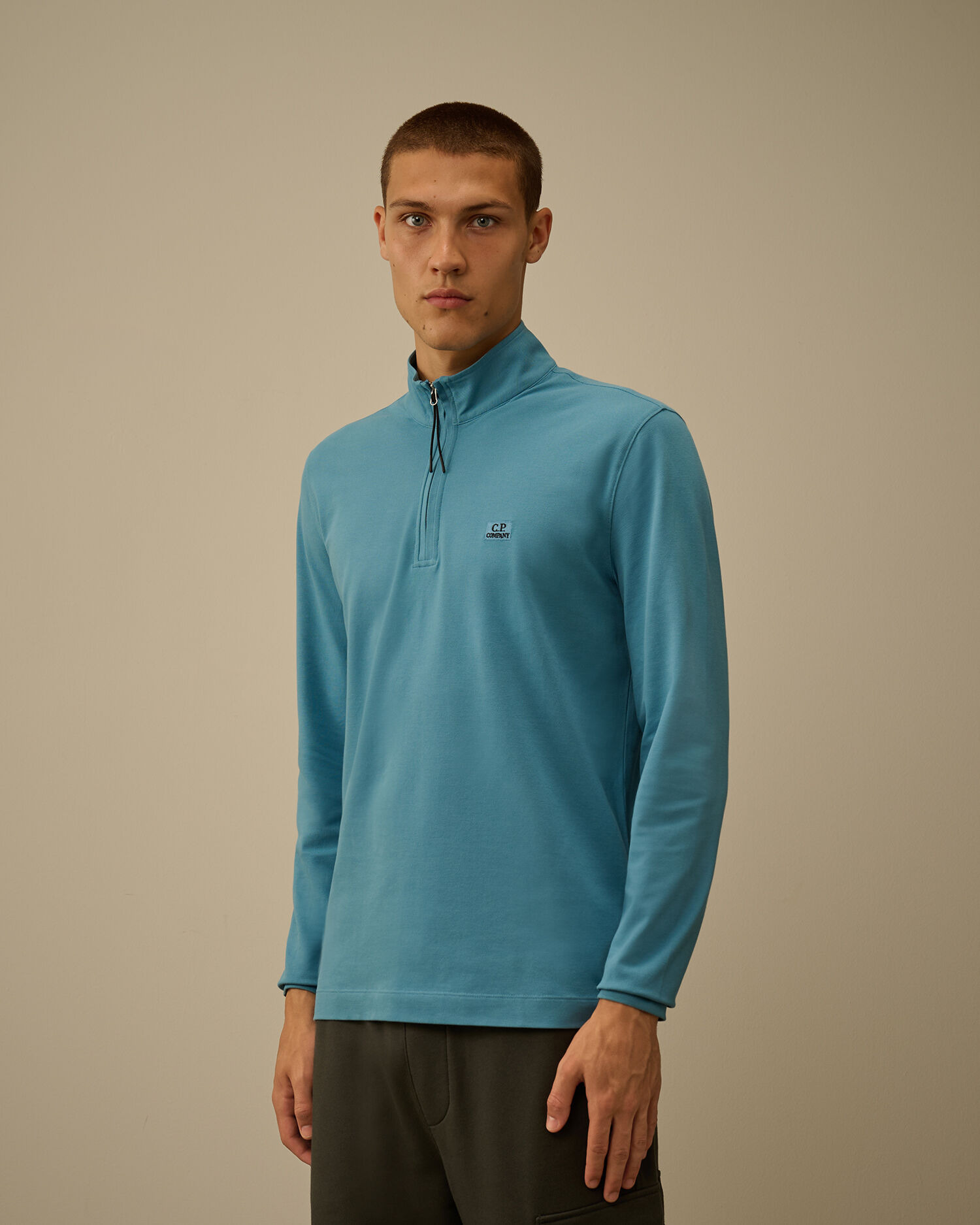 Stretch Piquet Half Zip Long Sleeve Polo - 3