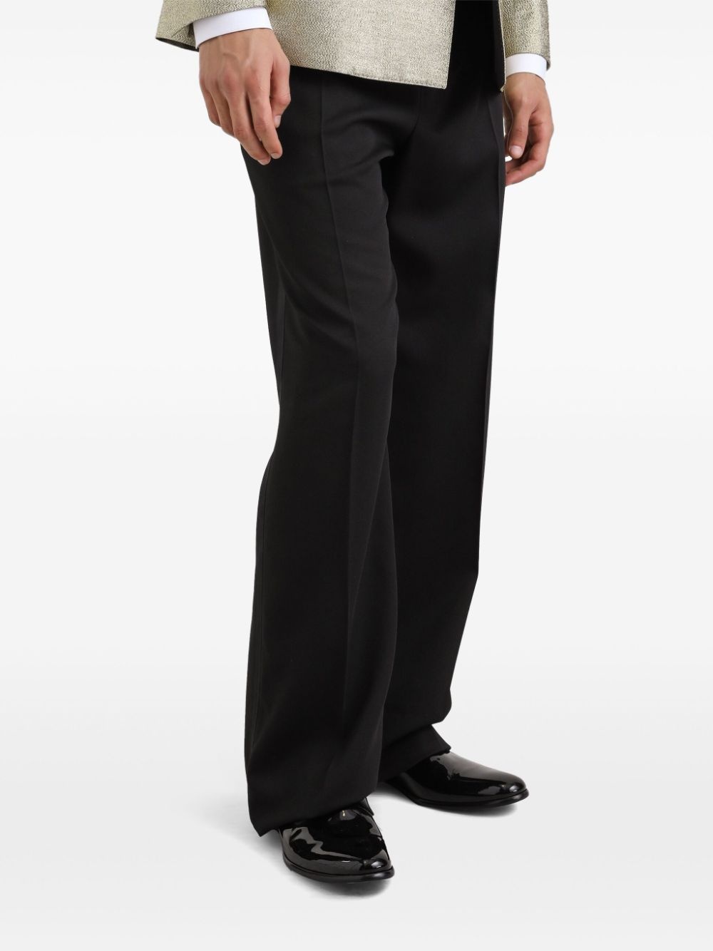 gabardine tuxedo trousers - 4