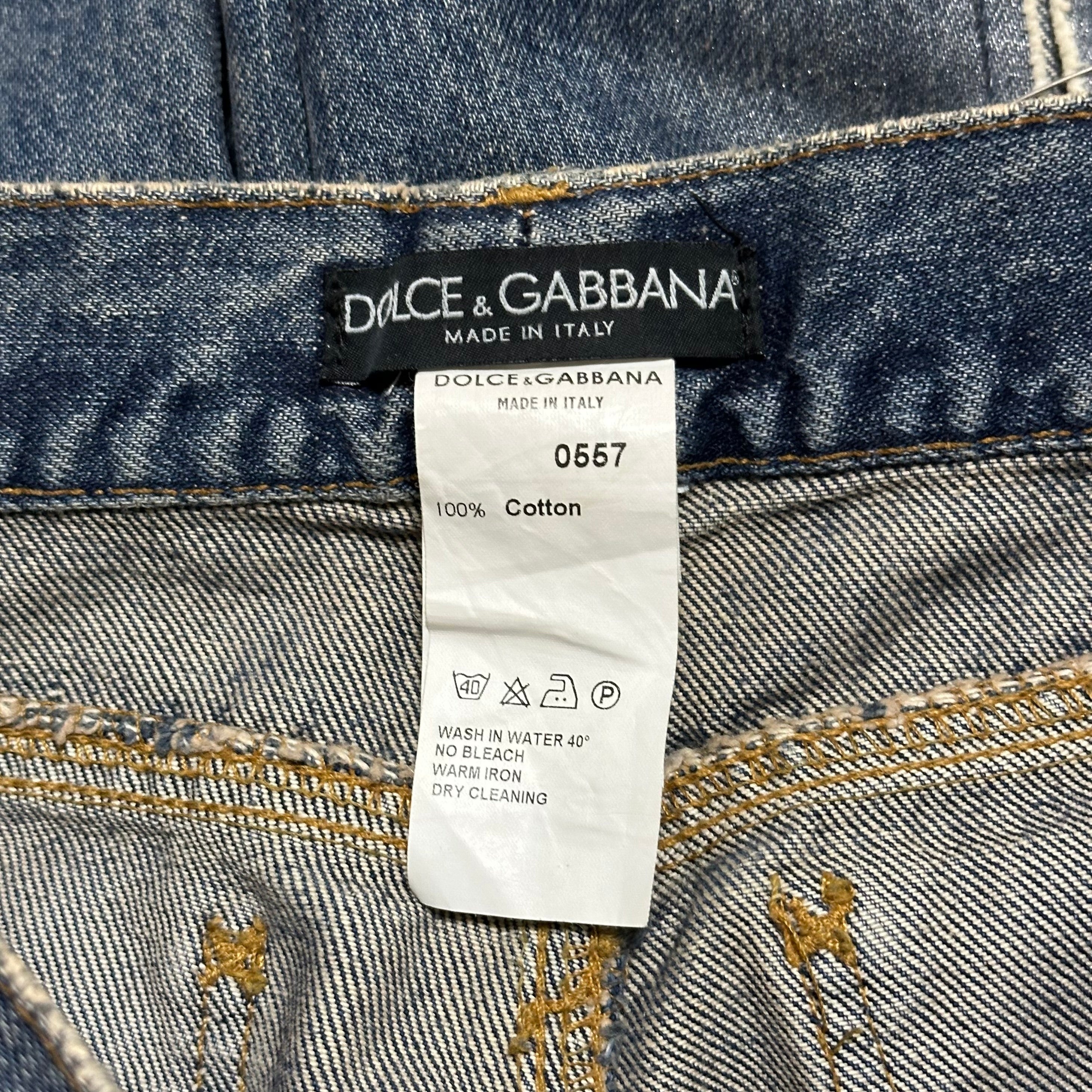 DOLCE&GABBANA Spring Summer 2001 Safety Pin Denim Pants - 7