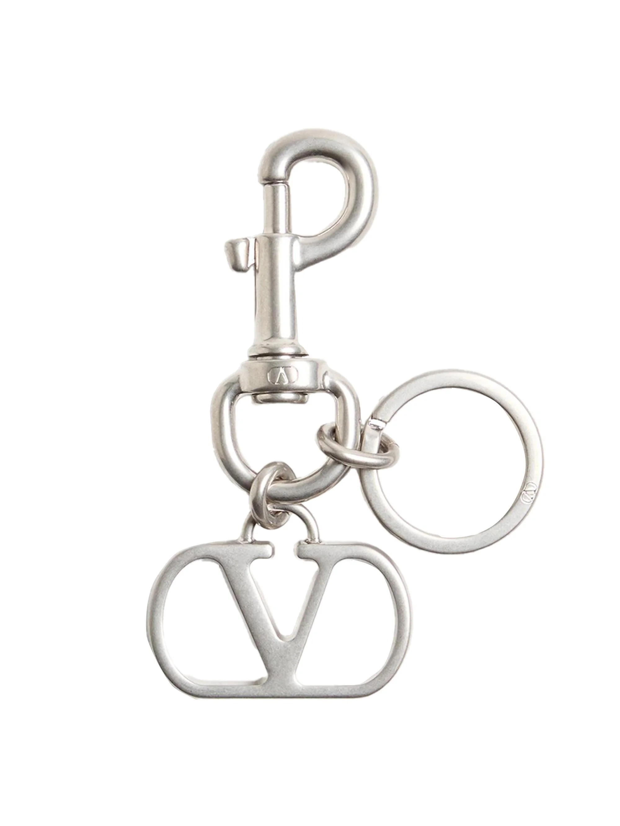 Women's VLogo Signature Metal Bag Charm with Key Ring - Palladium - 1