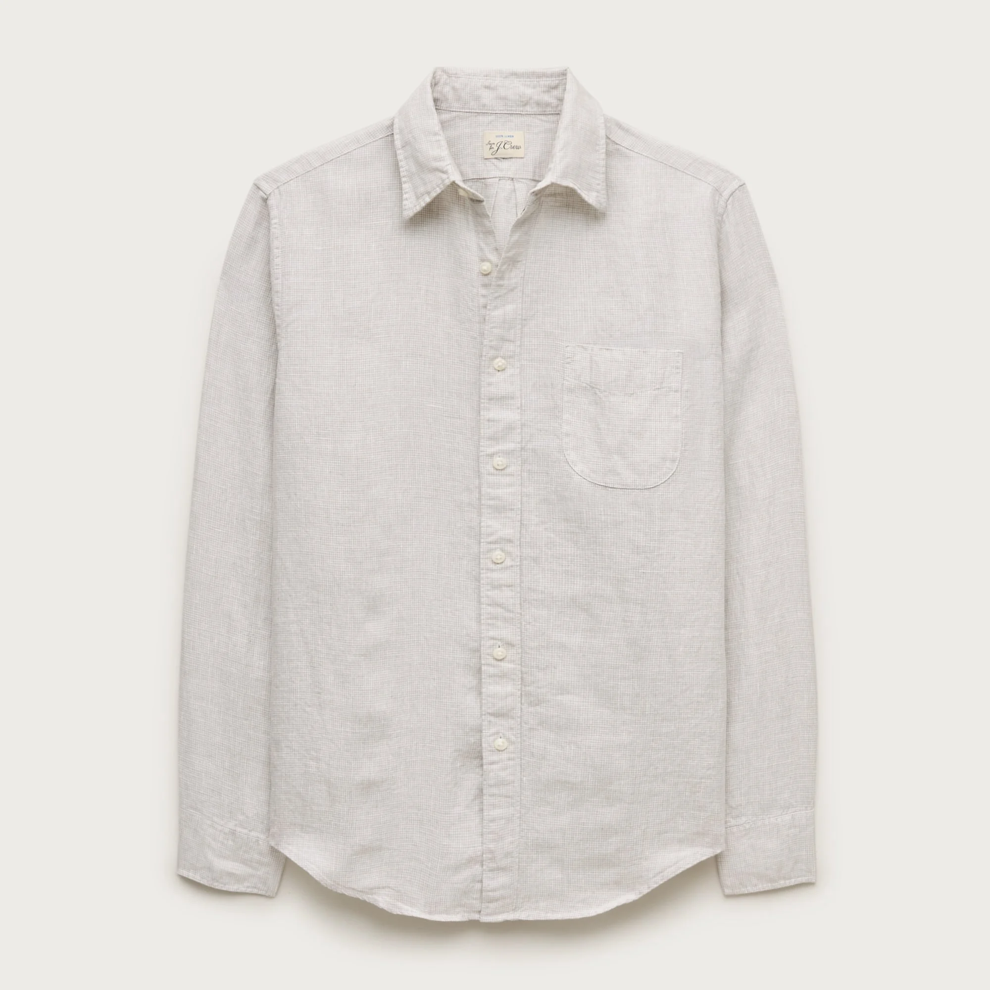 Linen point-collar shirt - 1