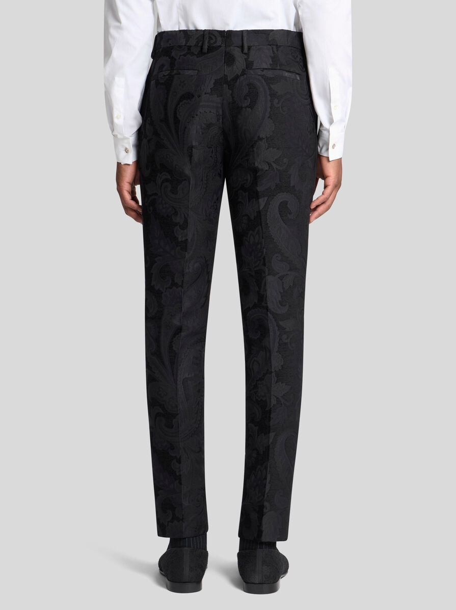 FLORAL PAISLEY EVENING TROUSERS WITH BAND DETAIL - 5