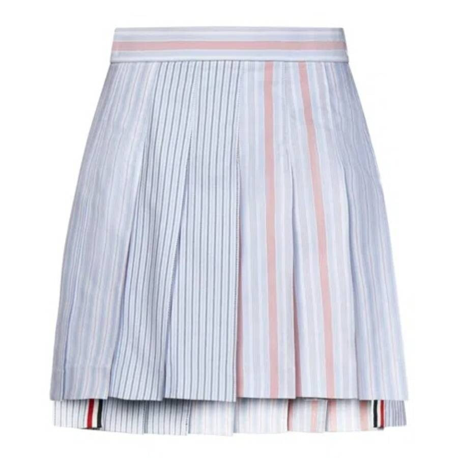 Thom Browne 4-Bar Funmix Stripe Oxford Pleated Skirt - 5