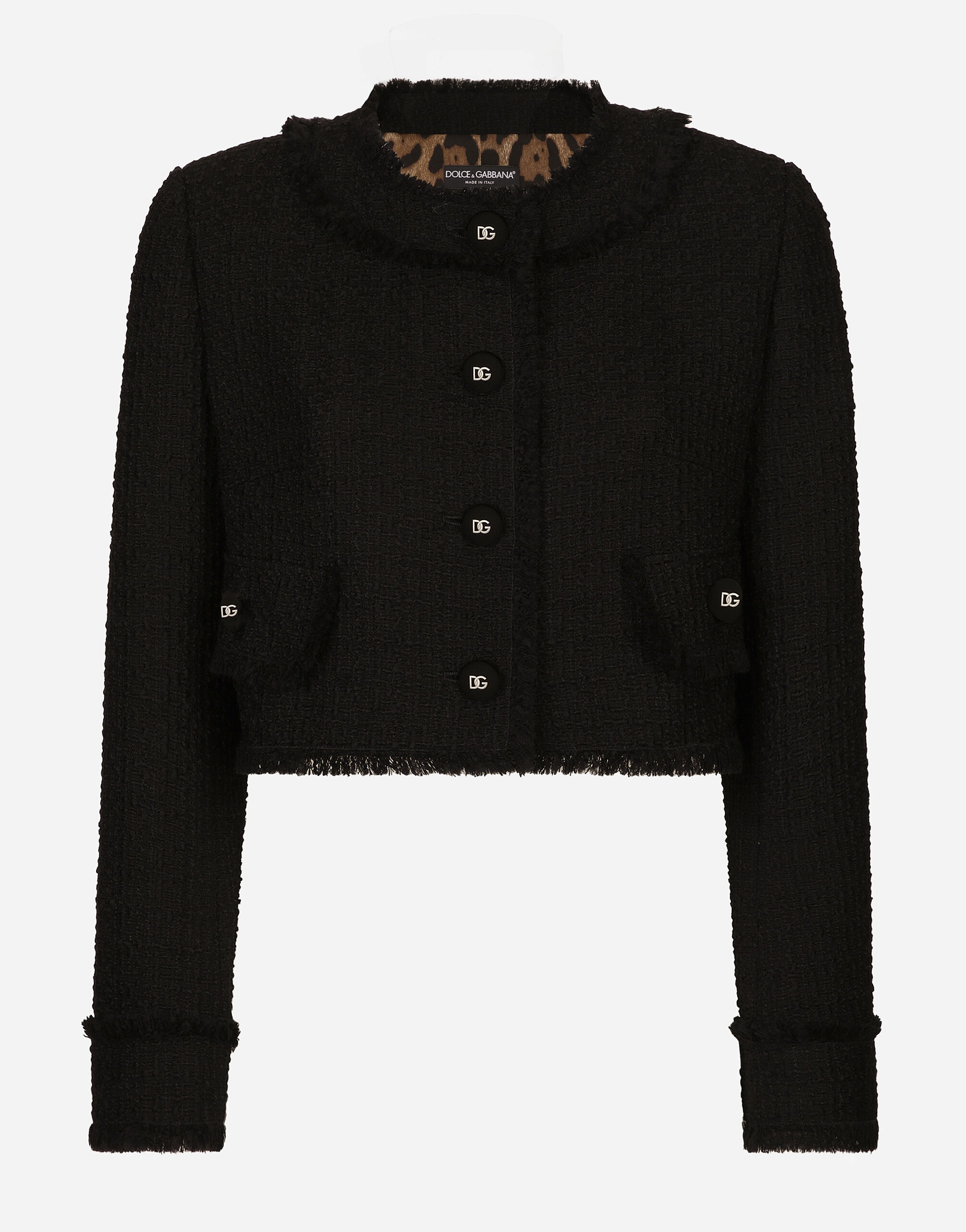 Short raschel tweed jacket - 1