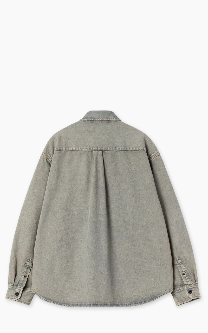 TIGAN SHIRT JAC GARMENT DYED BLUE/LEATHER - 6