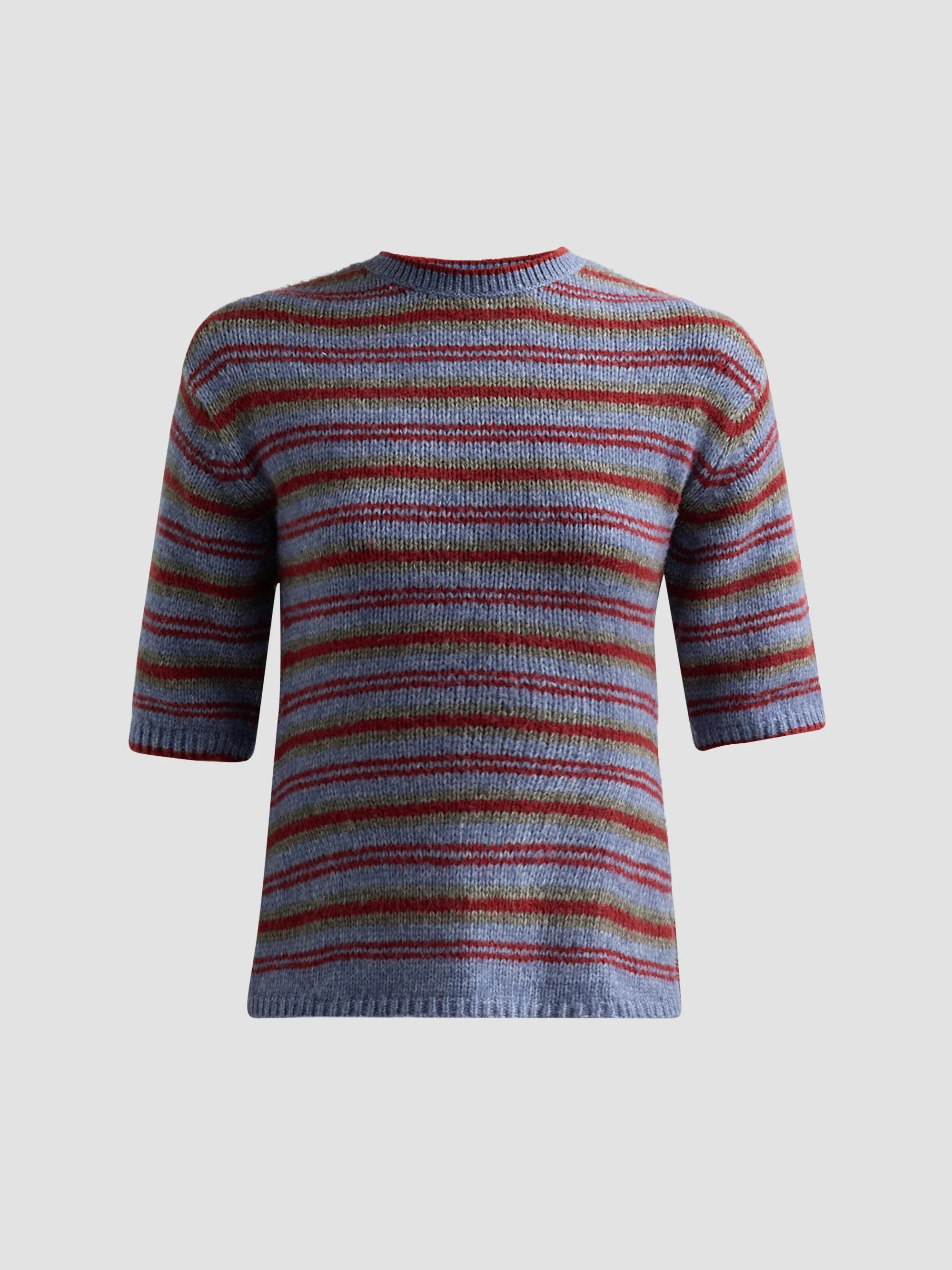 Women's Dana Striped Wool-Blend Sweater - Periwinkle Stripe - 1