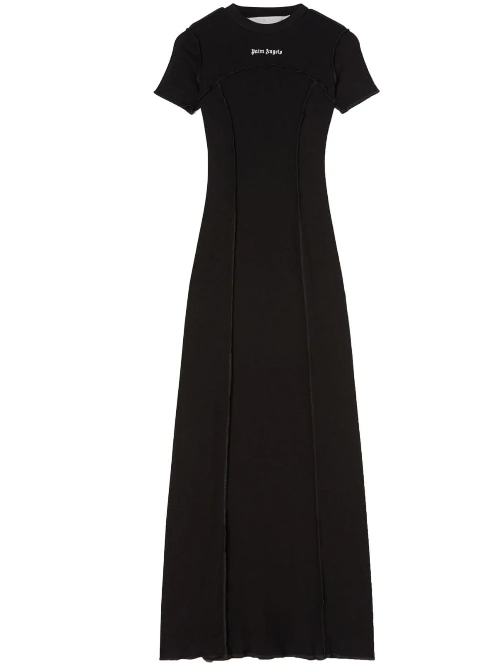 logo-embroidered knitted maxi dress - 1