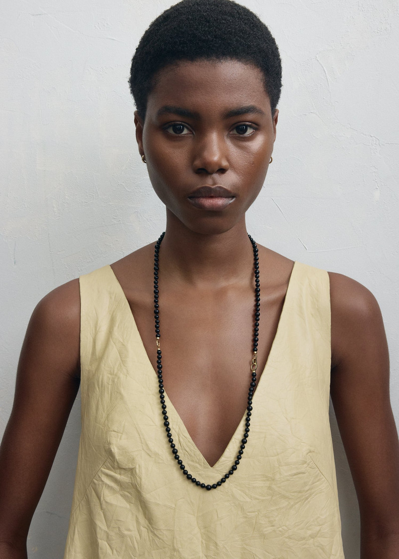 TOTEME Infinity bead necklace black outlook