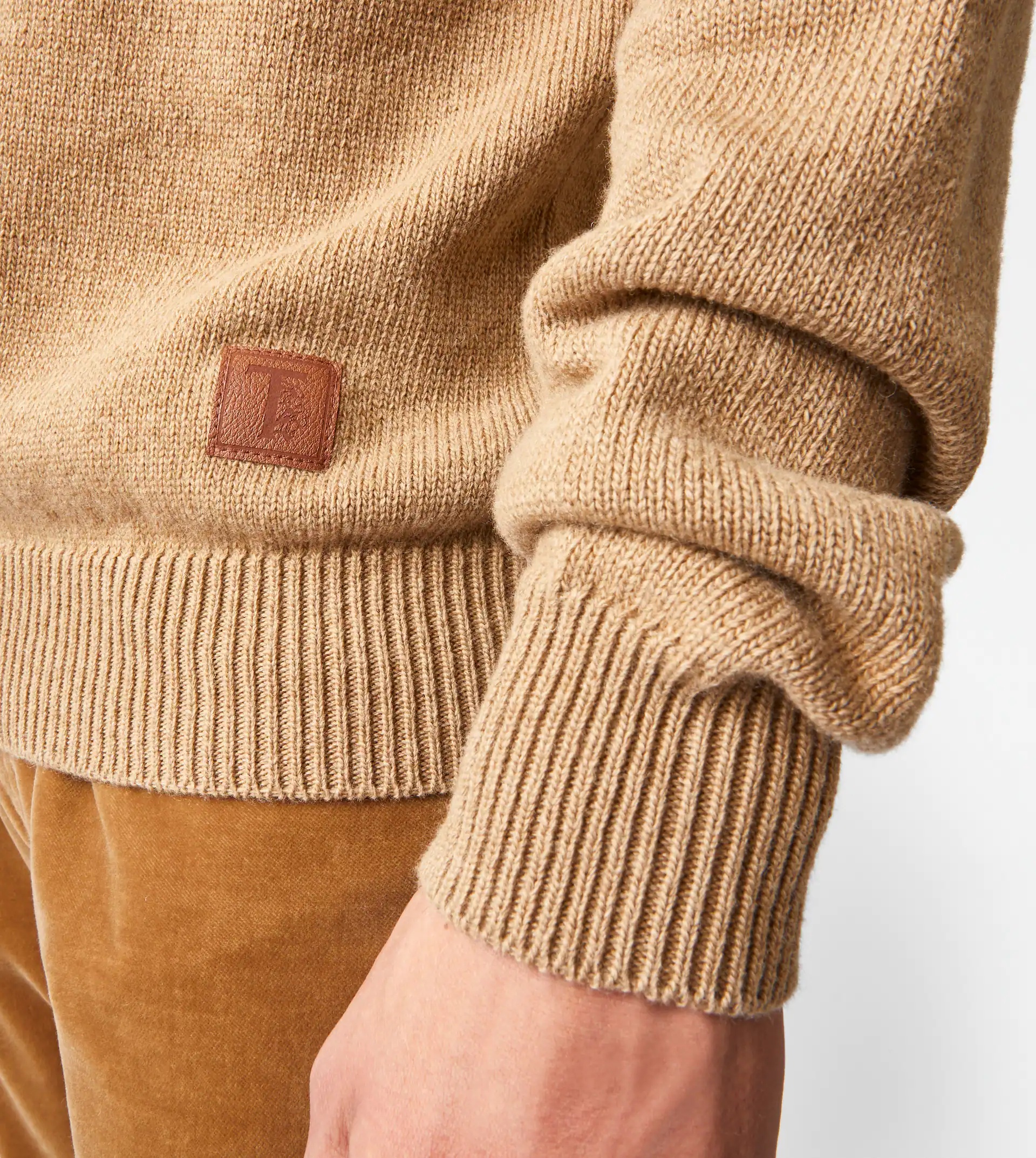 TOD'S CASHMERE BLEND TURTLENECK - BEIGE - 5