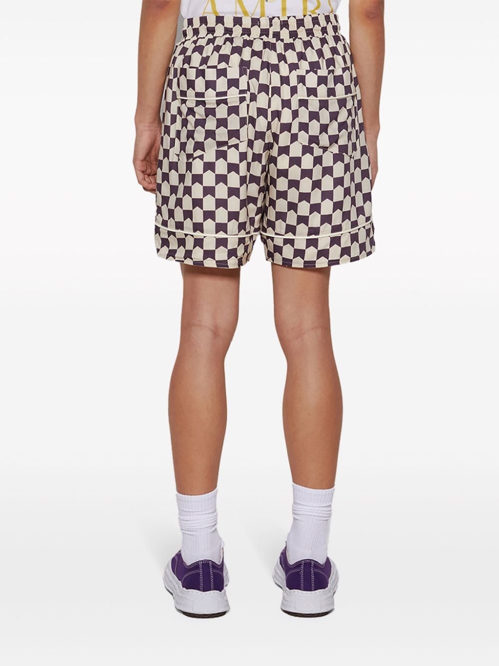 check-pattern track shorts - 5