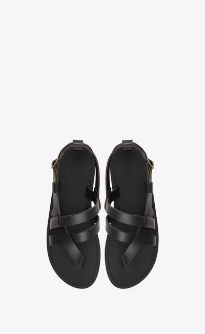 SAINT LAURENT culver flat sandals in smooth leather outlook
