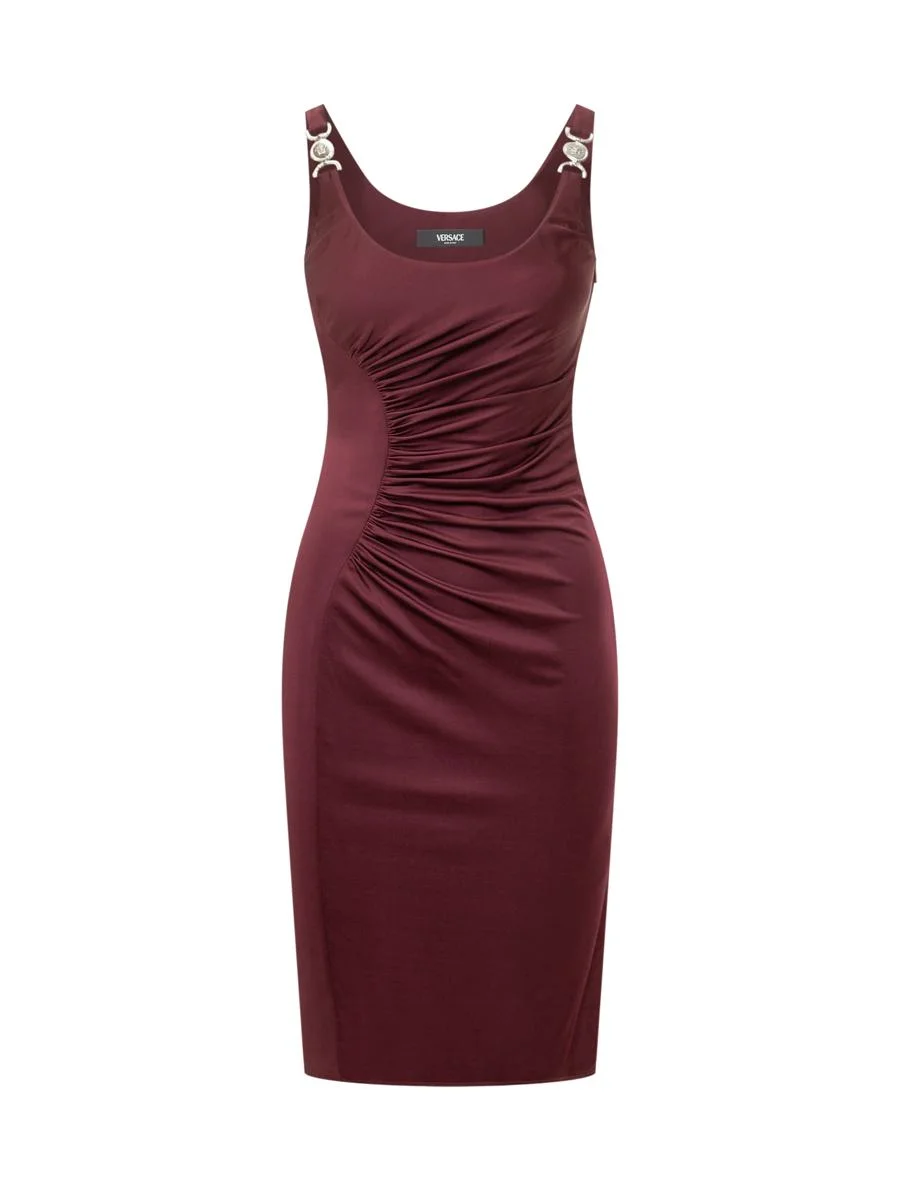 Versace Midi Dress In Draped Jersey - 1