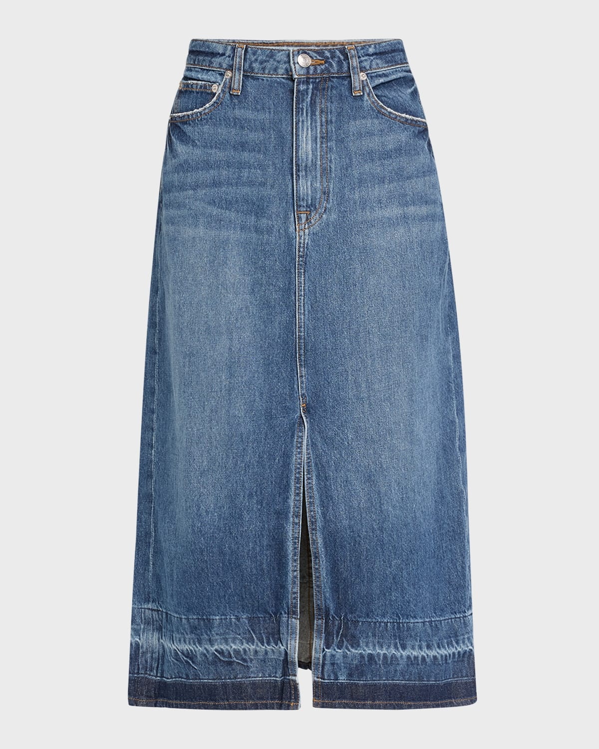 Della Release-Hem Denim Midi Skirt - 1