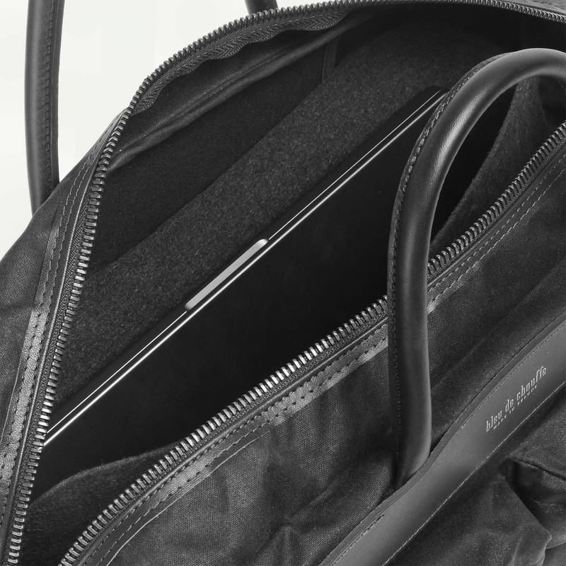 HÉLIOS BUSINESS BAG - BLACK WAXED 8