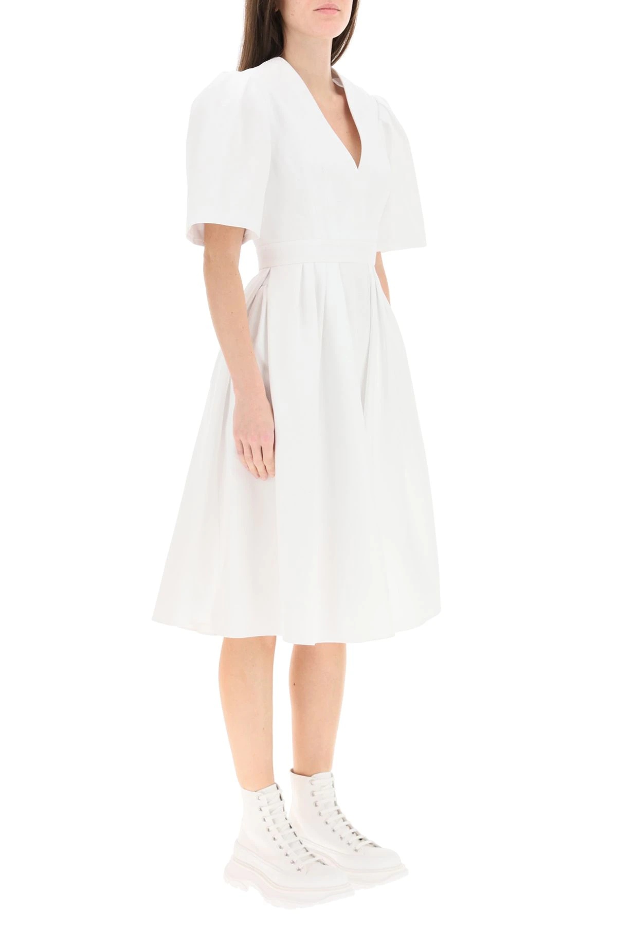 COTTON PIQUET MIDI DRESS - 3