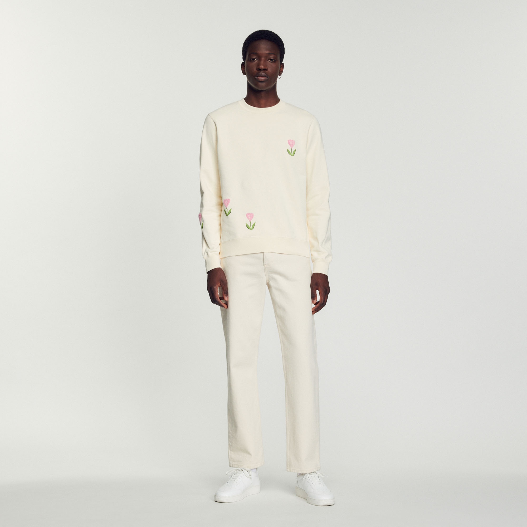 Embroidered tulip sweatshirt - 3