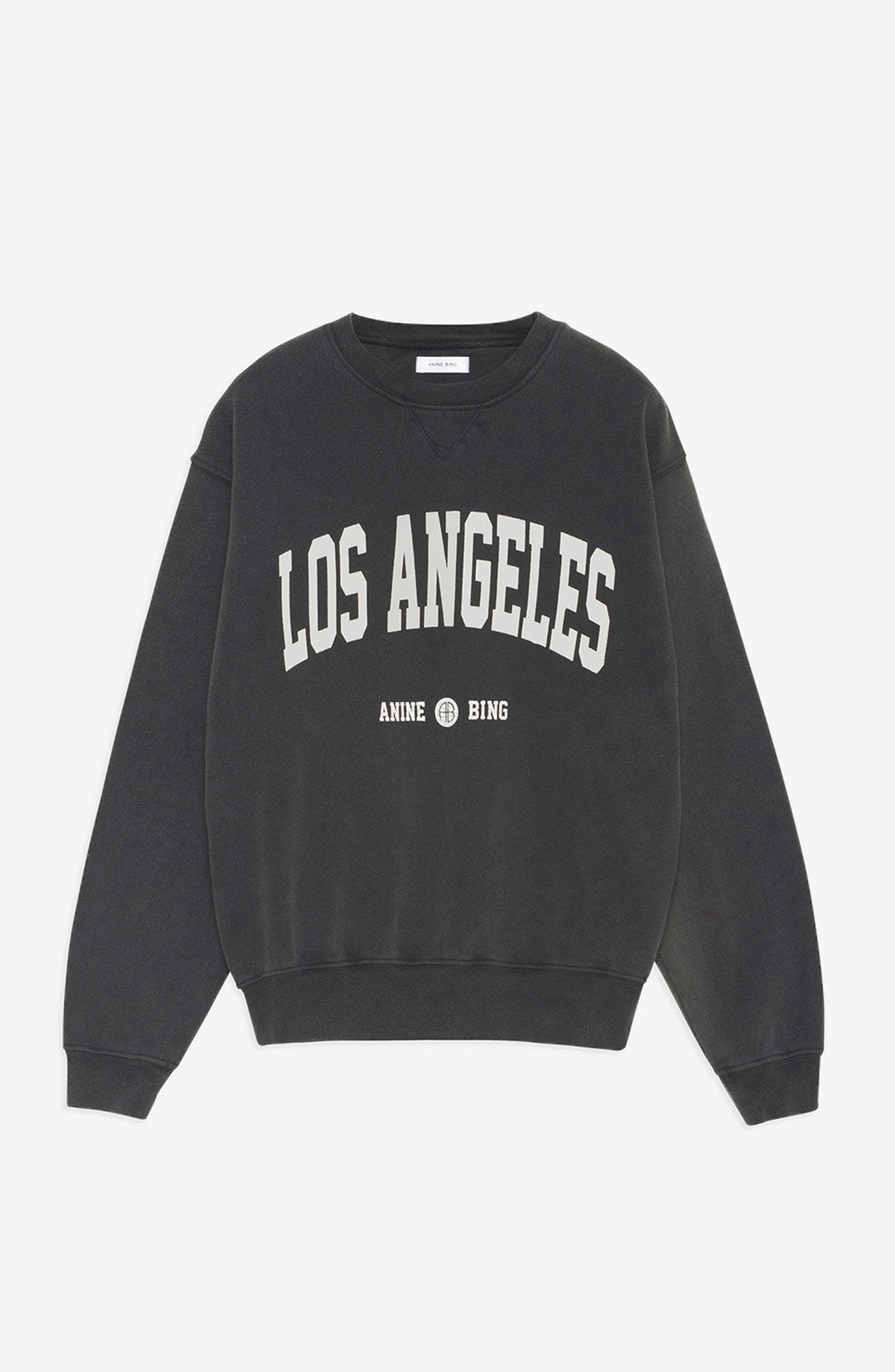 ANINE BING Ramona Sweatshirt University Los Angeles in Washed Black at Nordstrom - 4