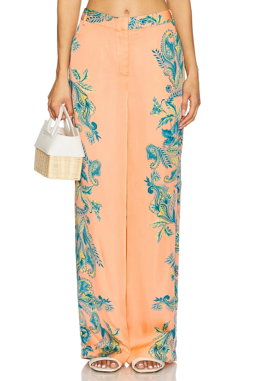 Straight Pants With Buckle Belt - 1