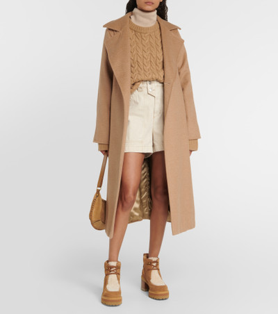 See by Chloé Shearling-trimmed suede ankle boots outlook