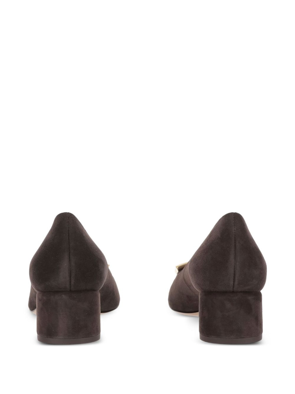 70mm Gancini-detail suede heeled pumps - 3