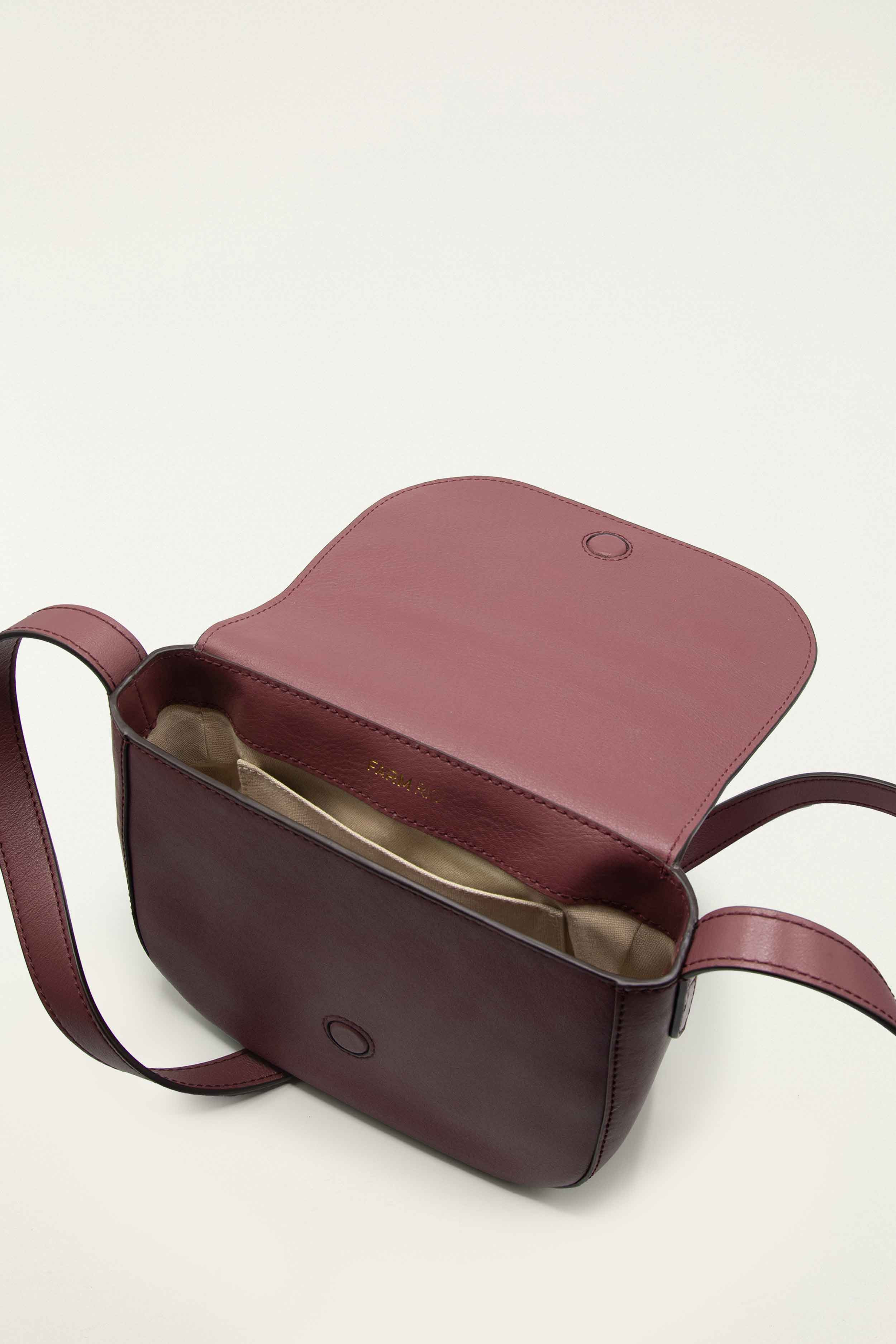 Burgundy Western Embroidered Leather Crossbody Bag - 3