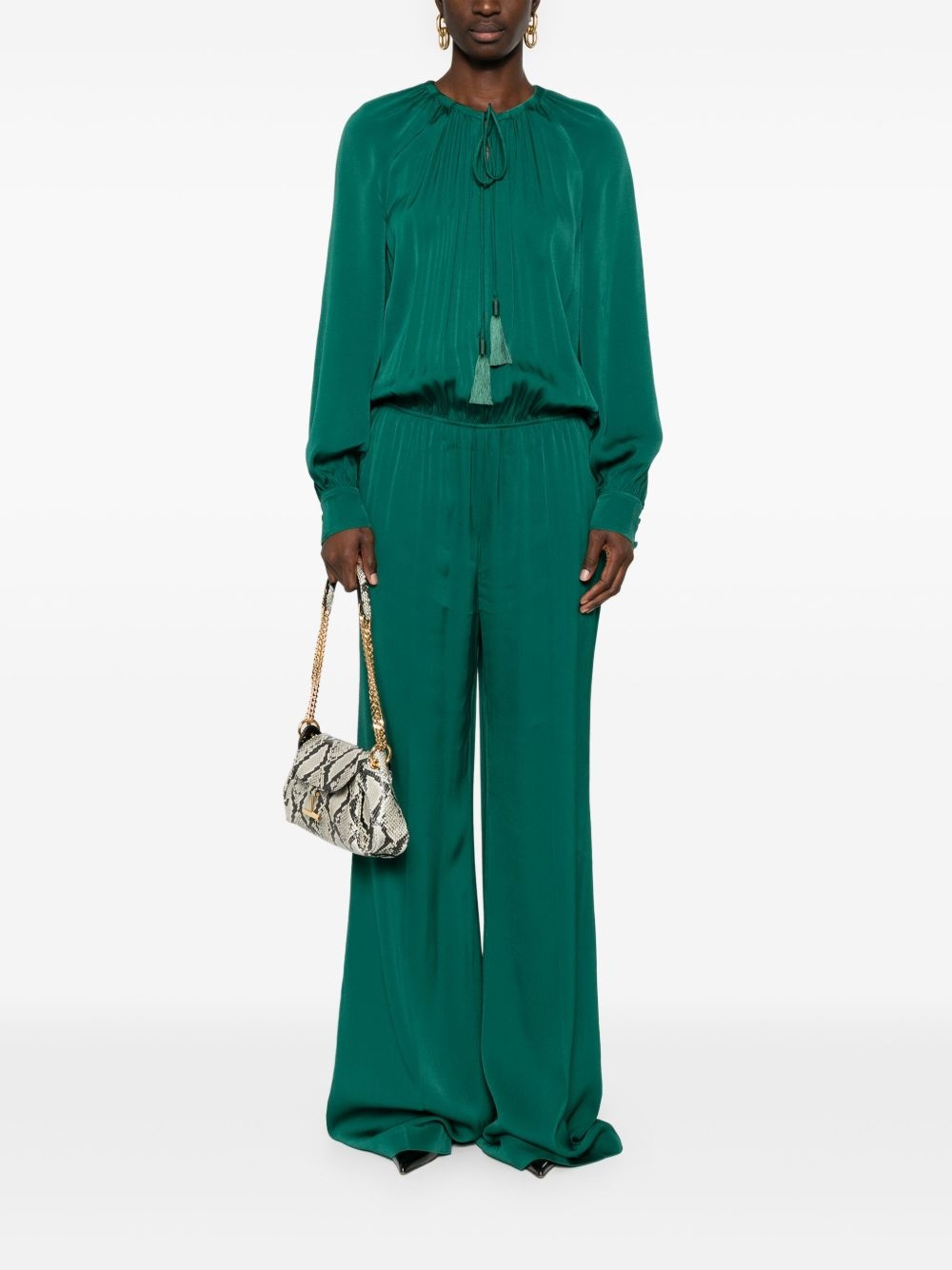 tie-neck jumpsuit - 2