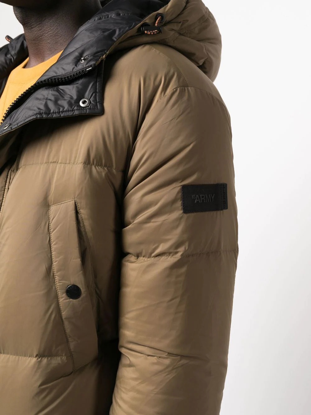 hooded feather-down padded coat - 5