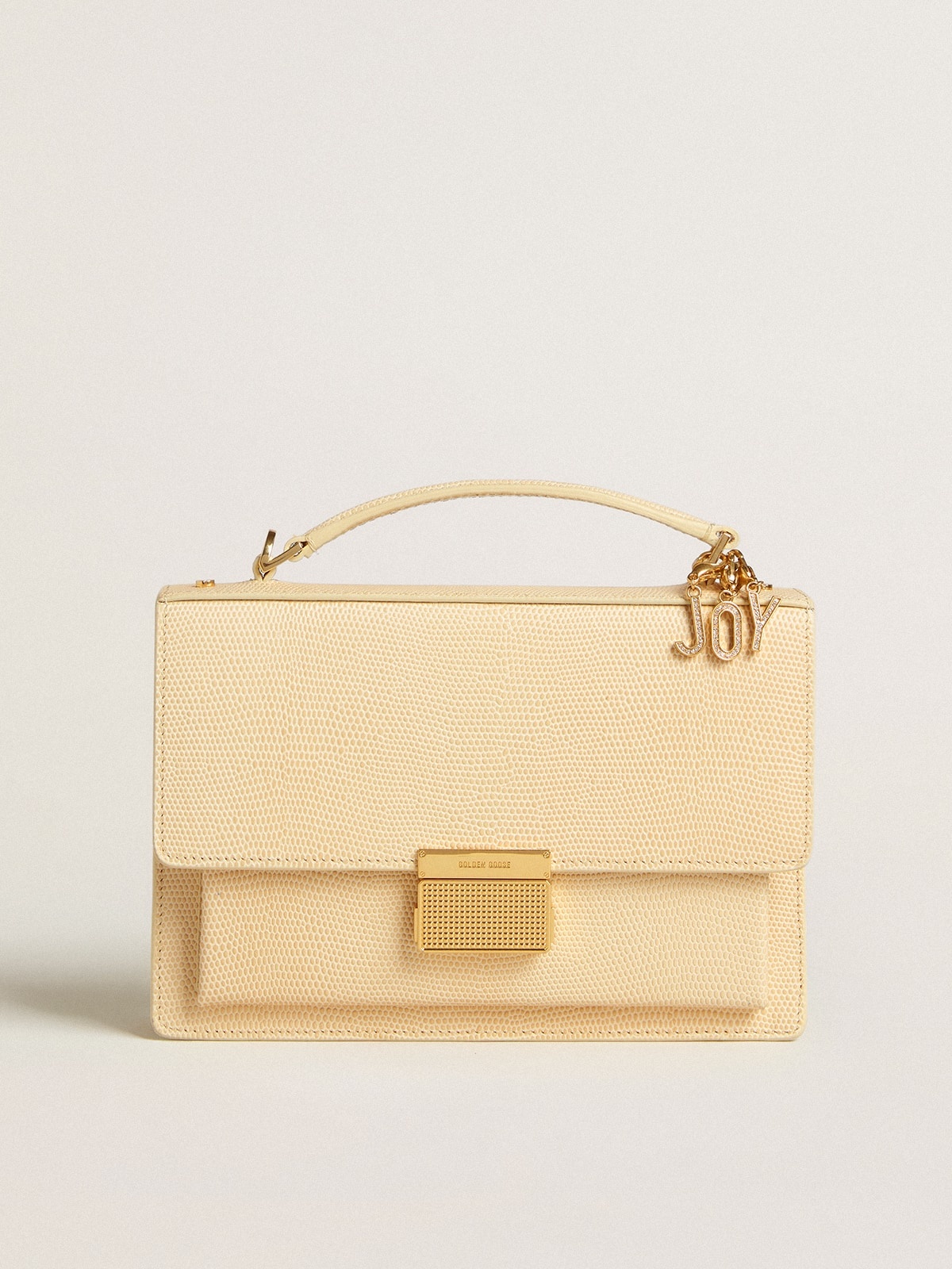 Venezia Bag in beige python-print leather with gold details - 5
